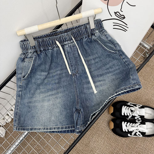 夏季新款大码显瘦高腰牛仔短裤女