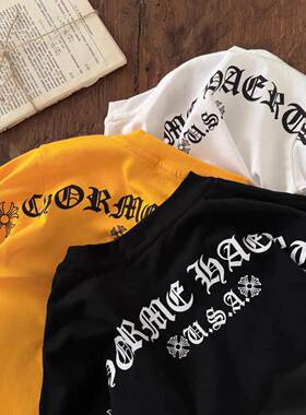 儿童T恤2026春季男童潮牌字母长袖打底衫宝宝中小童帅气内搭上衣