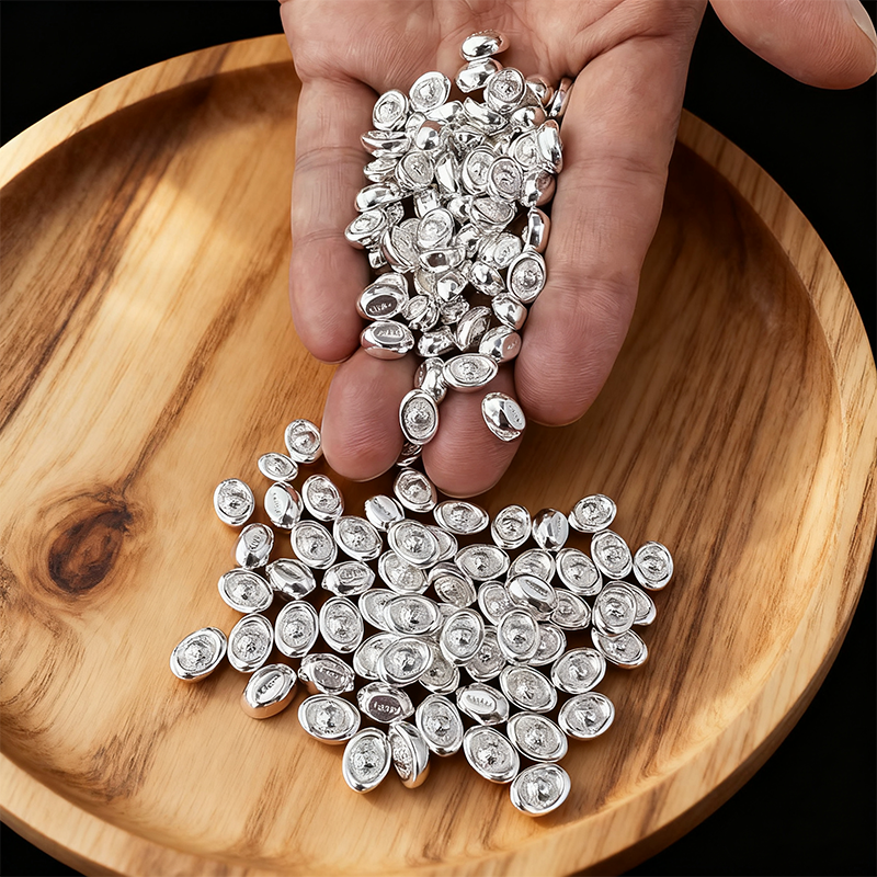 S999足银实心迷你元宝DIY配件