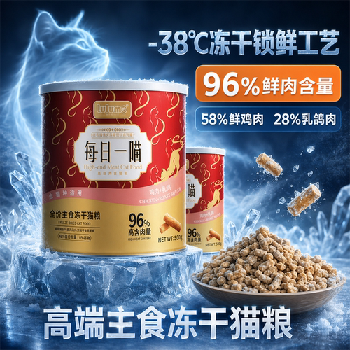 每日一喵冻干生骨肉猫粮不吃免退