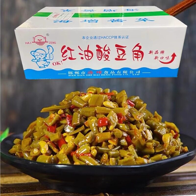 海增红油酸豆角商用带箱9斤 酸爽豇豆拌面螺蛳粉臭豆腐专用酸豆角