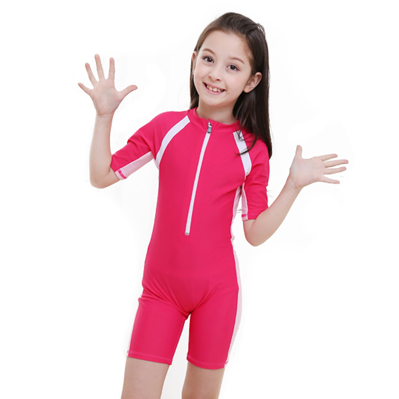男女儿童连体泳装训练游泳衣速干