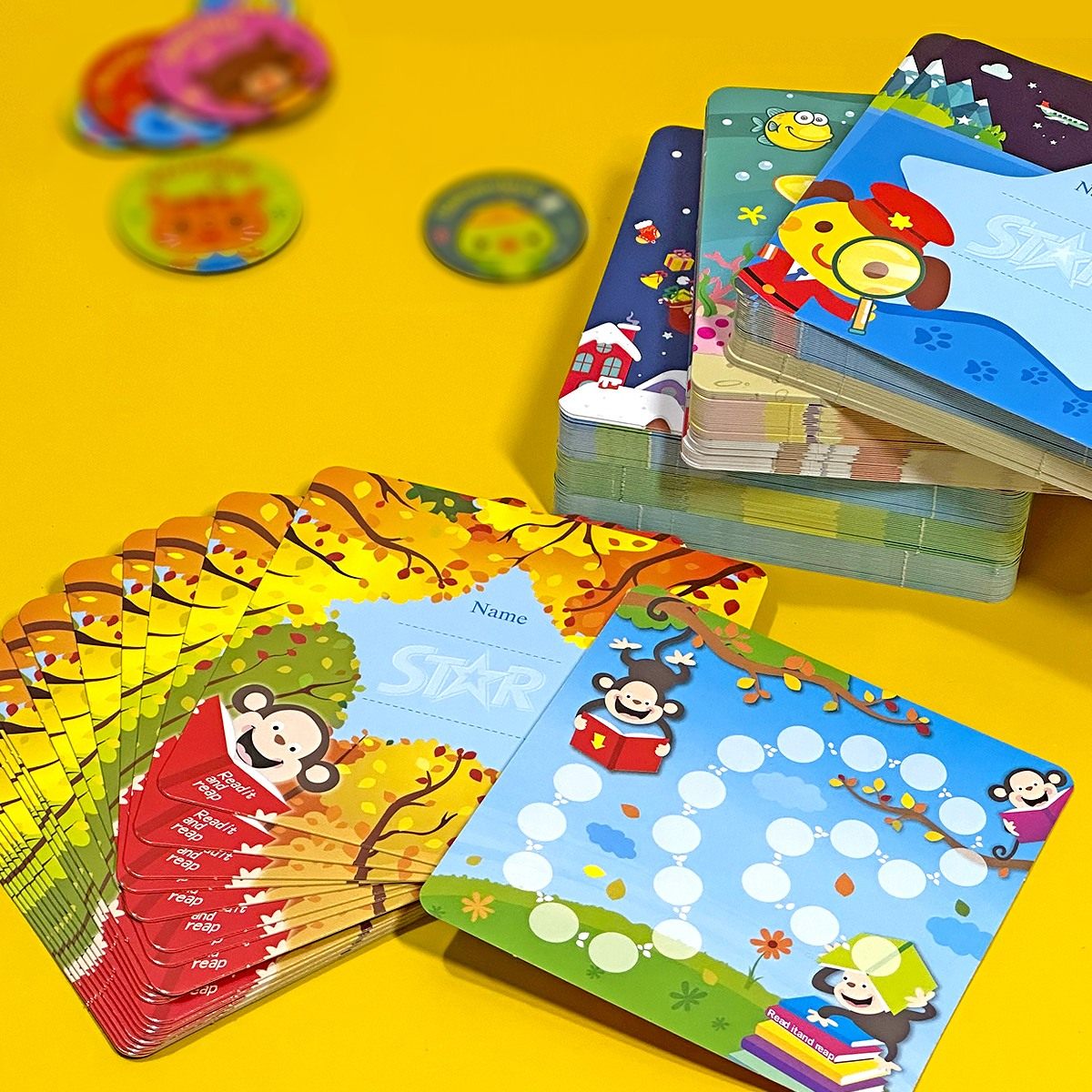 21天打卡可爱卡通学员儿童小学生目标自律积分卡培训学校教育舞蹈