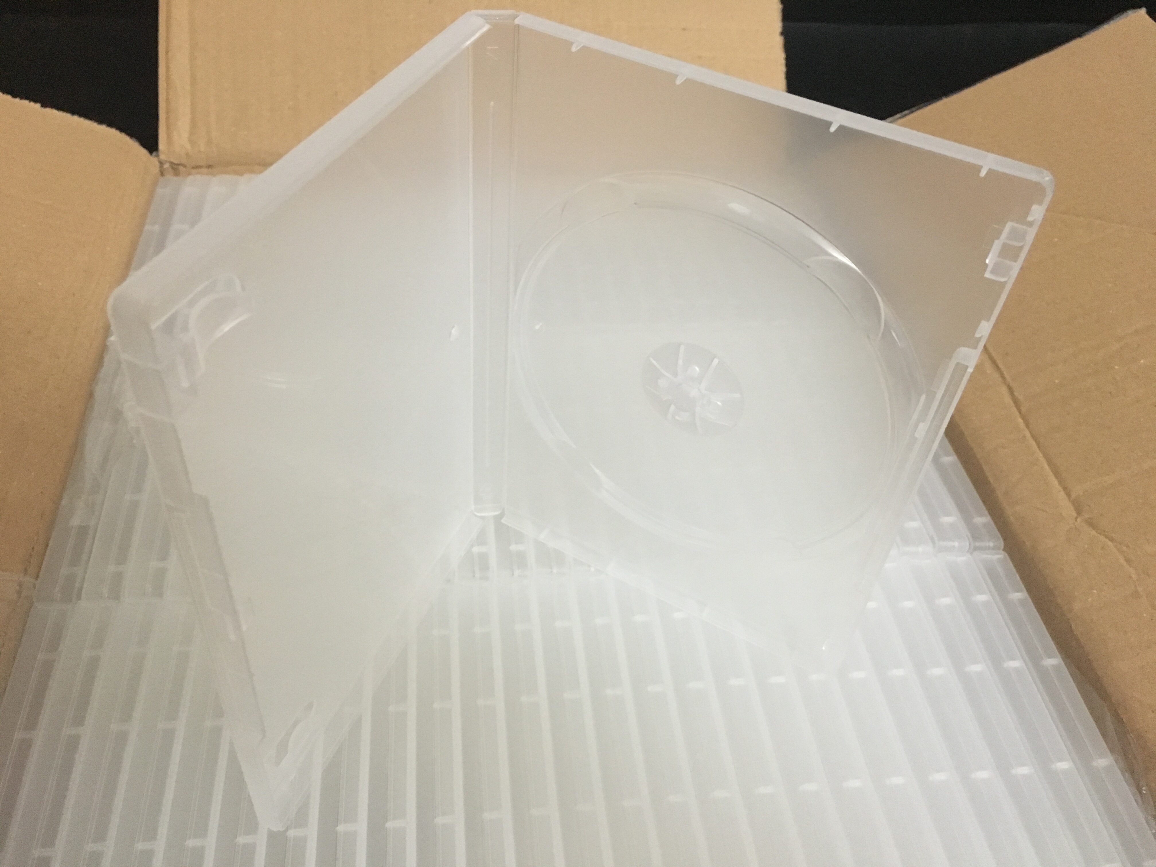 加厚14厘明DVD盒可插封面 加厚单片透明盒 塑料软胶盒 光盘包装盒