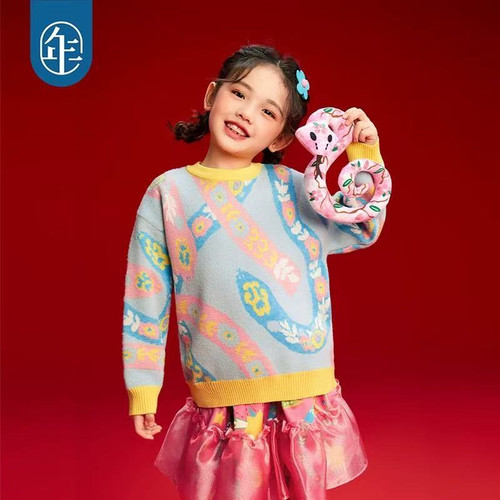 [年ya]-儿童卡通印花圆领毛衣YA109