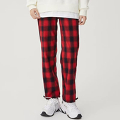 SP系列 P1269 P600 时尚 气质简约舒适透气显瘦百搭红黑格子休闲裤