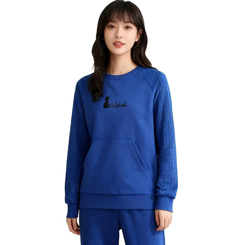 【D玛纳】时尚拼接卫衣纯色个性设计感宽松休闲洋气舒适百搭DMA50