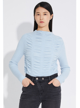 【MB】圆领时尚百搭小众长袖打底衫简约休闲女式针织衫MB622