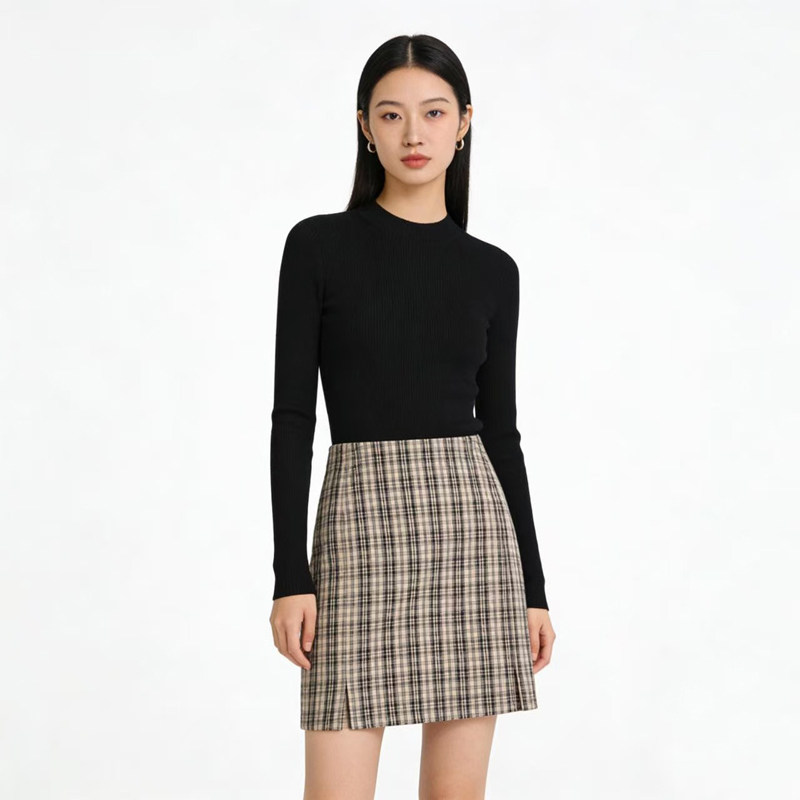 SP系列-时尚复古格纹高腰半身裙P113,女装/女士精品,半身裙,淘宝优惠券,粉丝福利购,淘宝优惠卷