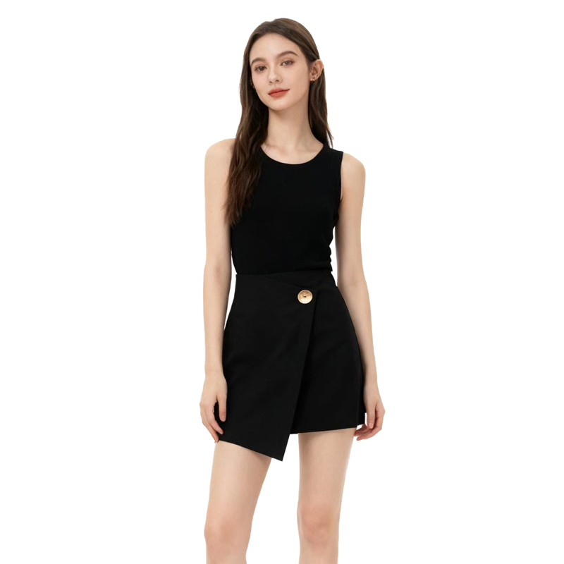 【D玛纳】气质半身裙纯色不规则设计感简约修身显瘦百搭DMA619