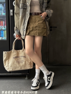 逢喜鸟厚底板鞋女鞋2026春新款真皮勾勾熊猫鞋百搭休闲运动鞋