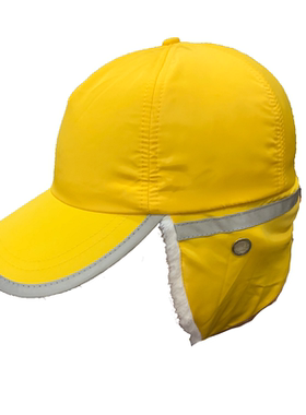 冬季小黄帽护耳幼儿园小学生小黄帽冬款黄色飞行帽加棉鸭舌帽