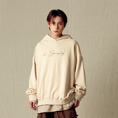 42spaceship原创设计复古卫衣情侣装oversize连帽卫衣外套男女