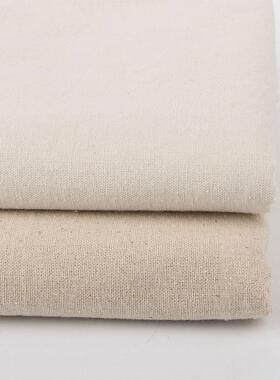 棉麻布料麻胚白胚素色纯色粗亚麻面料手工加厚胚布沙发软包粗麻布