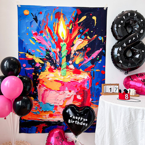 儿童生日派对场景装饰挂布