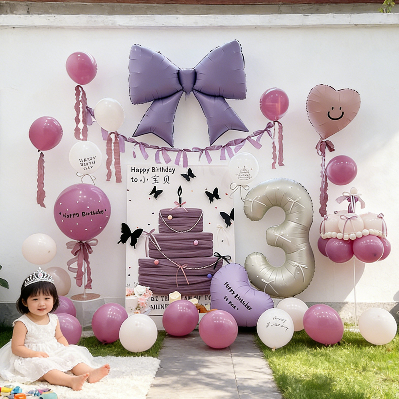 网红暮光紫色女孩生日布置网纱KT板气球农村院子场景装饰3岁拍照,节庆用品/礼品,装扮布置套餐,淘宝优惠券,粉丝福利购,淘宝优惠卷