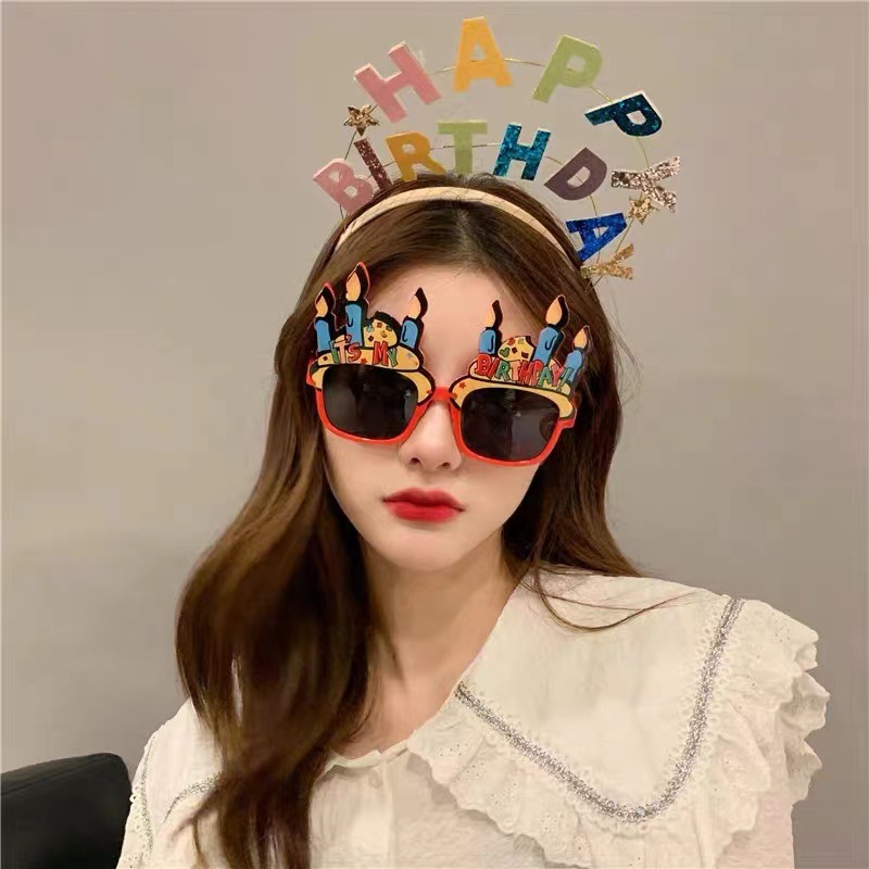 生日装饰布置可爱网红生日眼镜