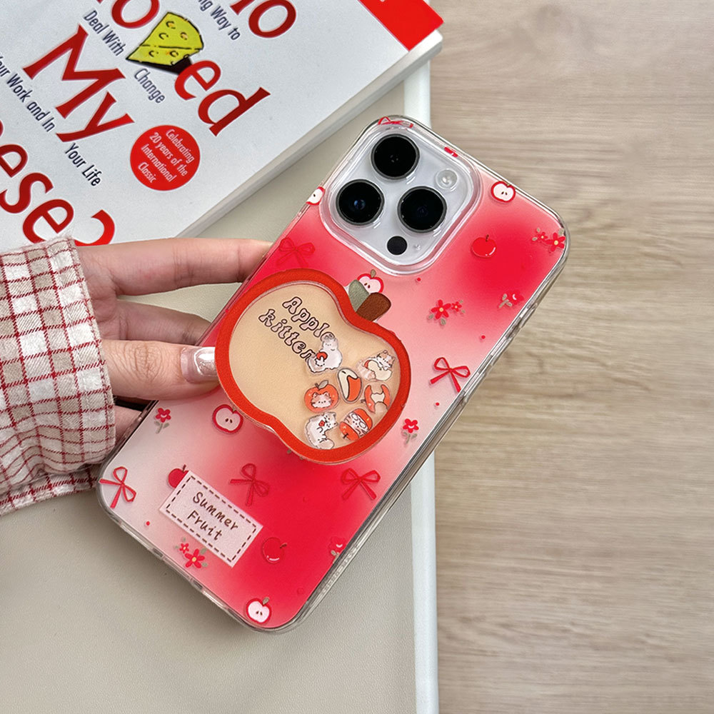 IMD新款小众红苹果适用苹果15pro摇摇乐支架手机壳iphone16全包保护套夏
