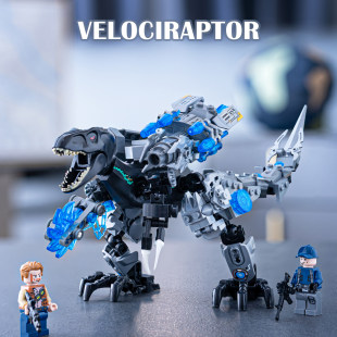 2024 新しい恐竜ビルディングブロック組立玩具機械ティラノサウルスメカ集合少年モデルレゴに適した