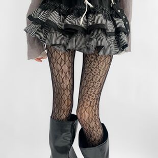 镂空连裤 女气质显瘦薄款 袜网袜 菱格渔网打底裤 欧美性感辣妹时尚