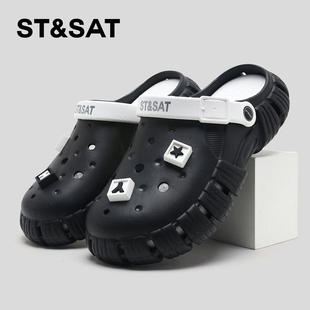 夏季 外穿2025新款 厚底防滑时尚 包头凉拖鞋 星期六洞洞鞋 沙滩鞋 男款