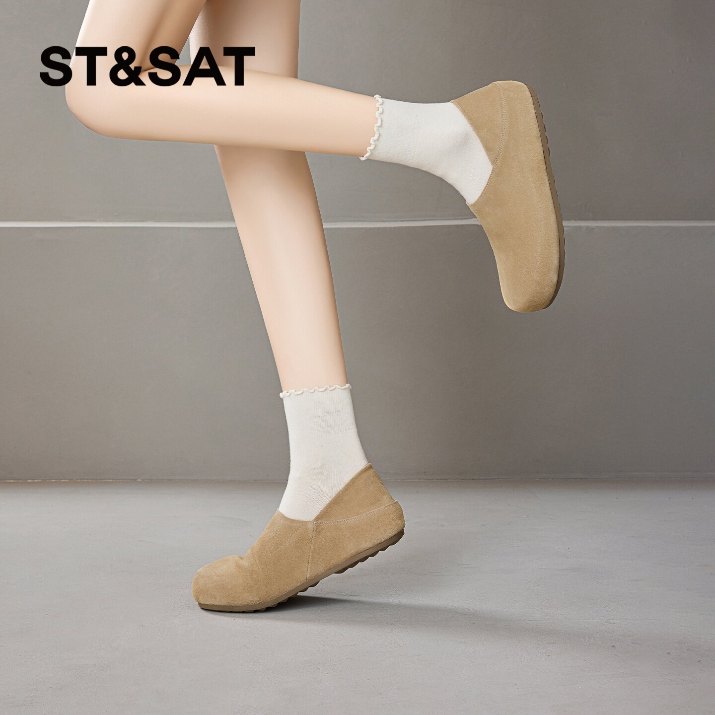 星期六全包勃肯鞋女2026夏季新款软木鞋厚底增高一脚蹬休闲单鞋子