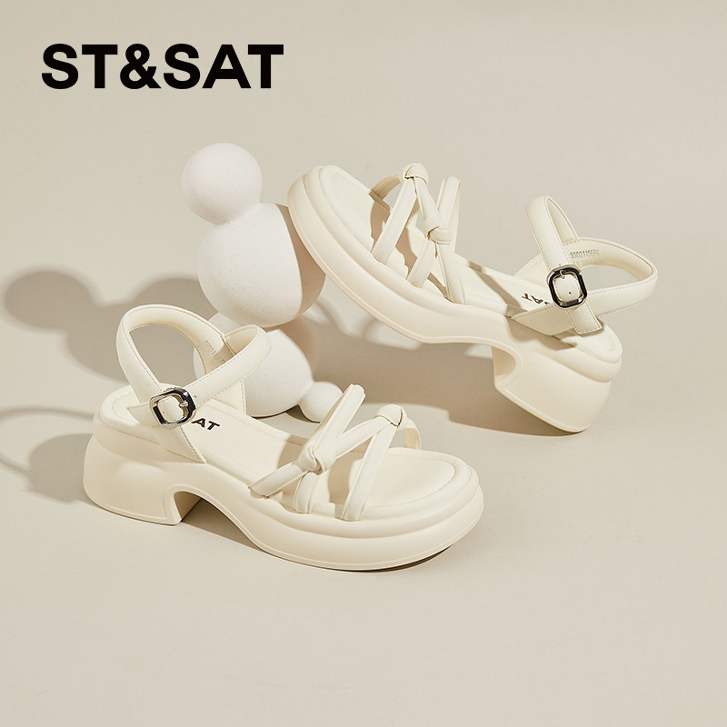 星期六高跟罗马凉鞋女款夏季外穿新款配裙子沙滩凉鞋厚底休闲凉鞋