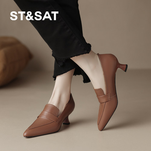 尖头细跟单鞋女高跟鞋气质通勤鞋