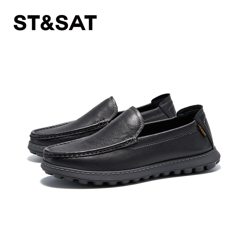 星期六豆豆鞋男士商务休闲时尚舒适休闲百搭懒人皮鞋SSC11210