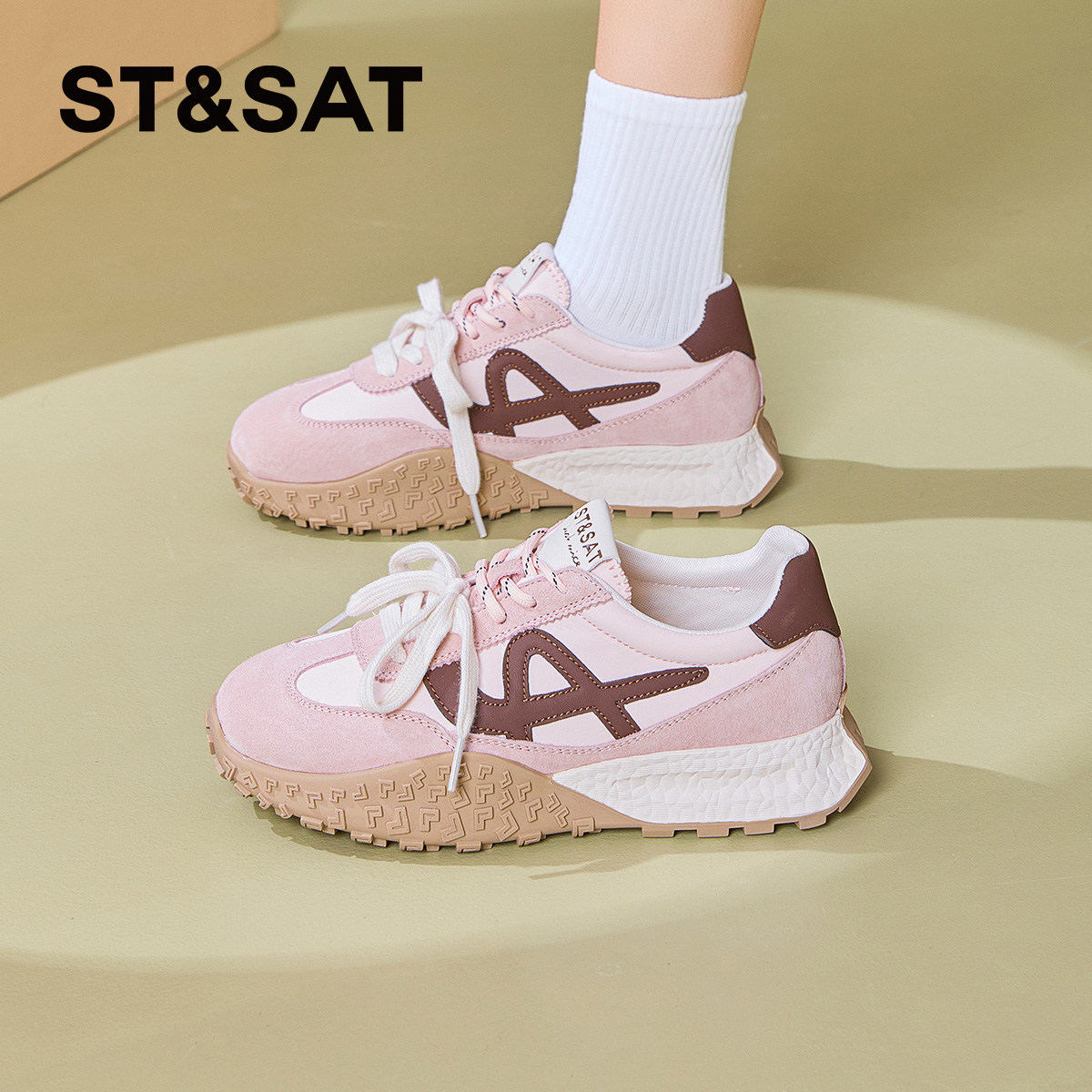 星期六2026夏季新款爆款厚底复古德训鞋休闲运动阿甘鞋百搭女鞋子