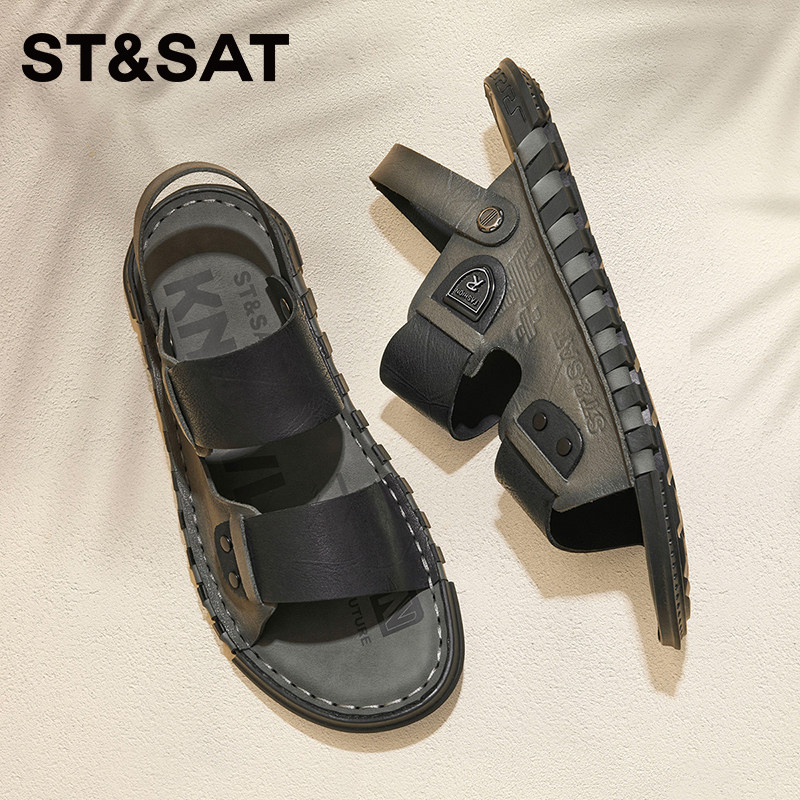 星期六凉鞋男款夏季外穿轻便两用涉水开车男士拖鞋沙滩夏天凉拖男