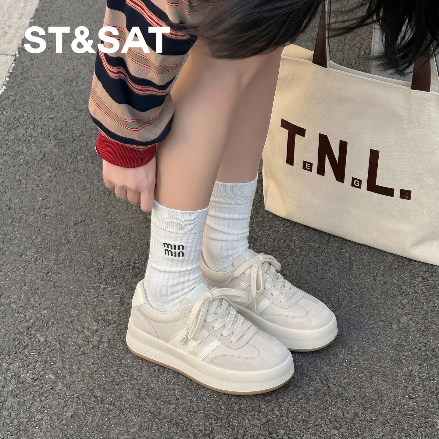 星期六厚底小白鞋增高百搭
