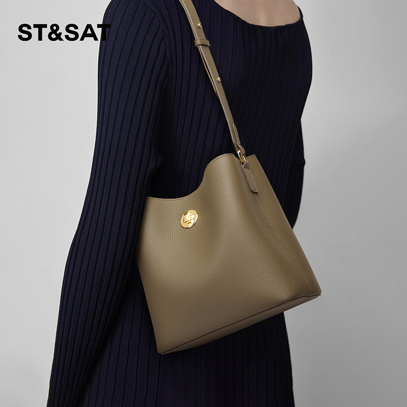 星期六通勤质感大容量水桶包