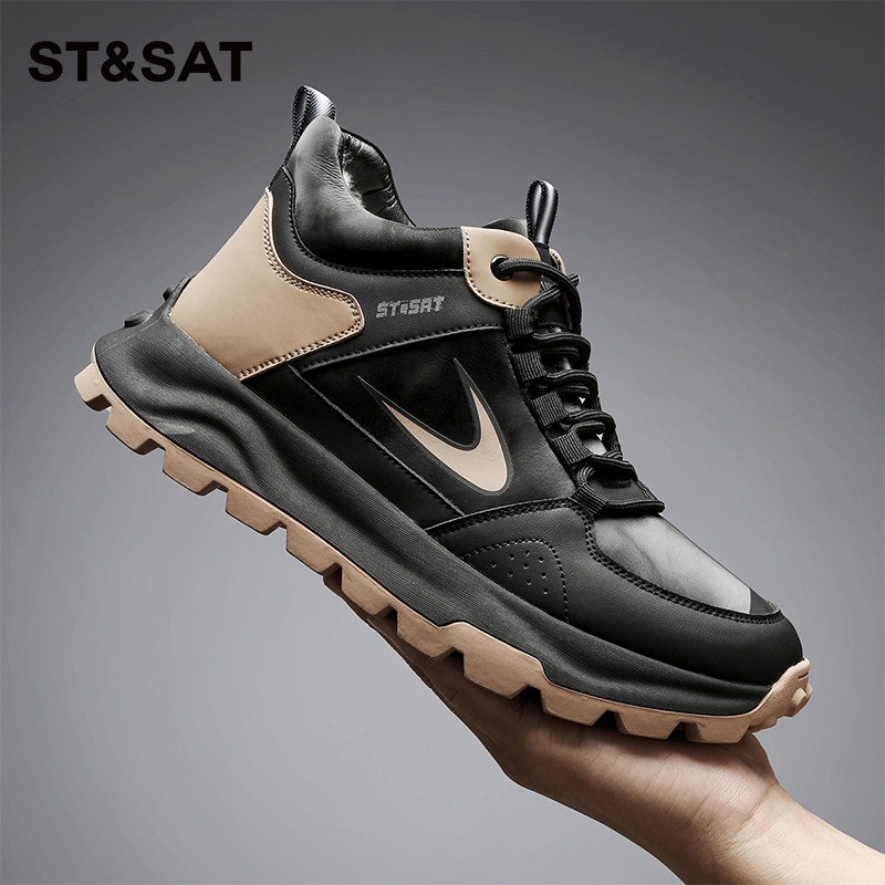 星期六男鞋2025冬季新款加绒保暖休闲运动鞋男款时尚潮流户外单鞋