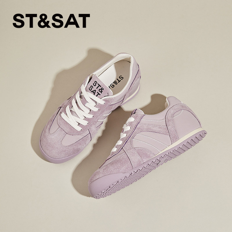 星期六内增高德训鞋女款春季新款软底舒适运动板鞋芭蕾休闲鞋