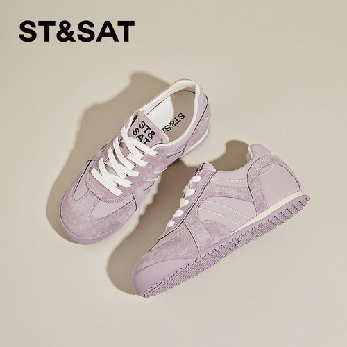 星期六官方旗舰店正品紫色德训鞋