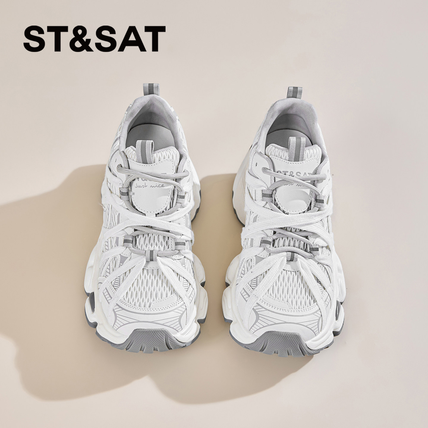 星期六厚底老爹鞋女款2026新款夏季透气百搭小个子增高时尚运动鞋