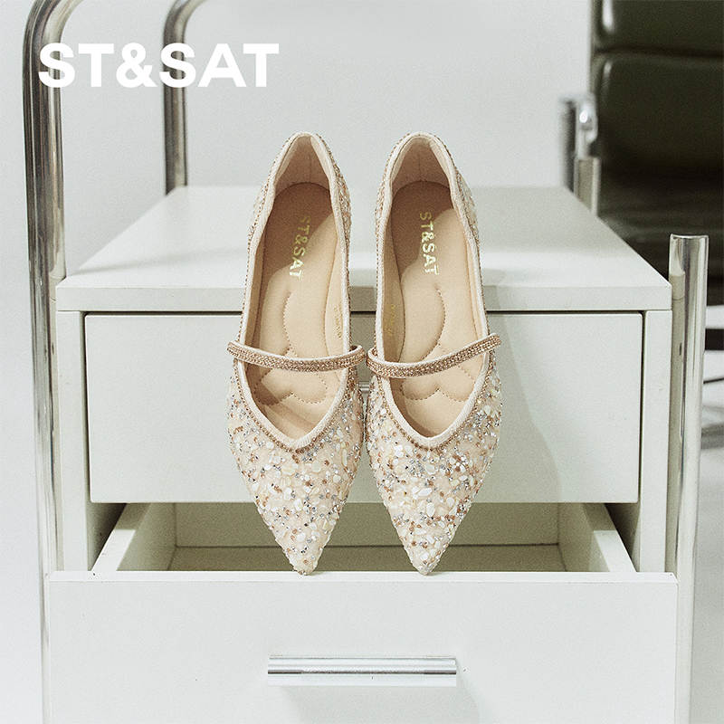 星期六玛丽珍鞋2025春季新款绝美名媛风舒适平底女单鞋SSD1111142