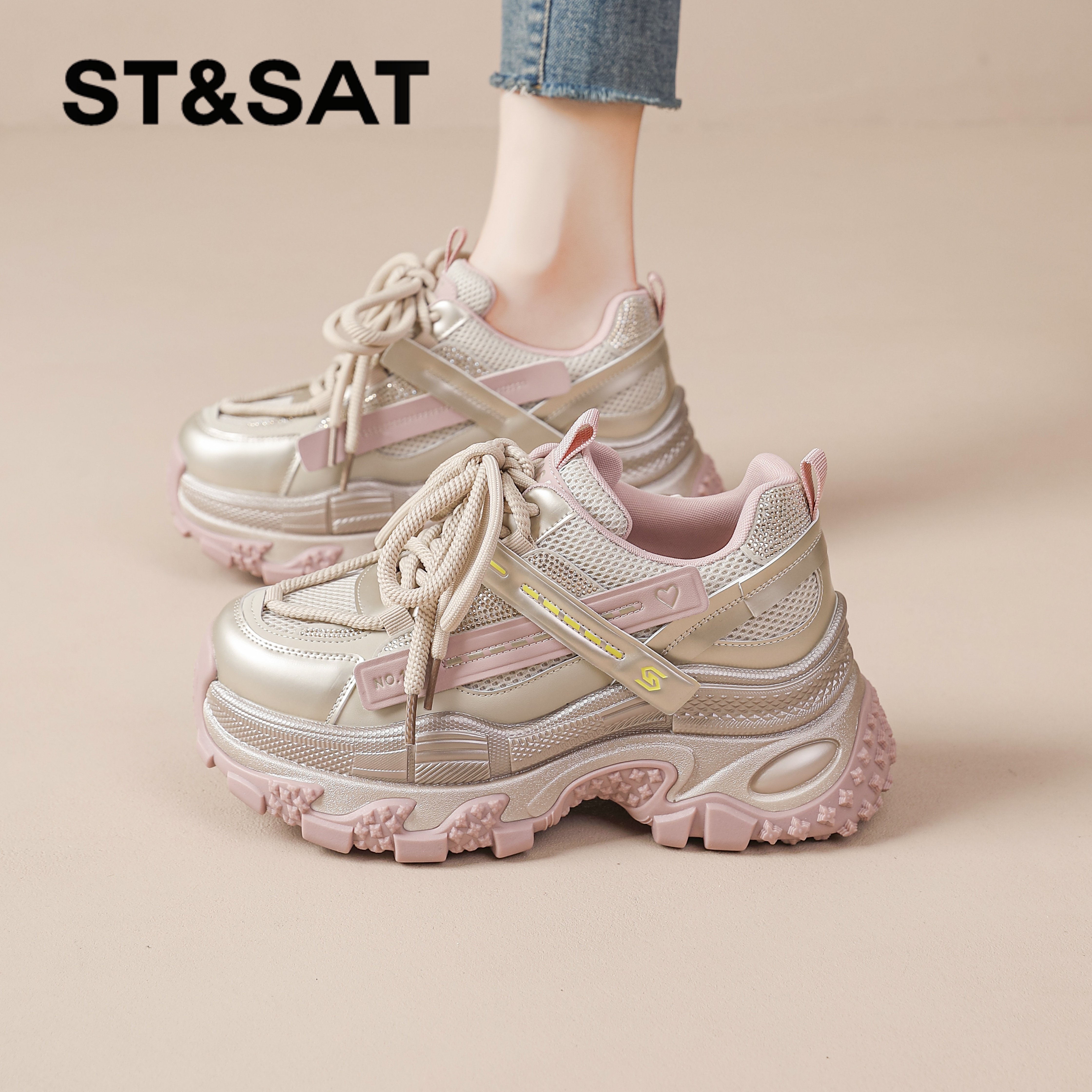 星期六老爹鞋女款2026新款春夏爆款鞋子增高厚底鞋轻便运动休闲鞋