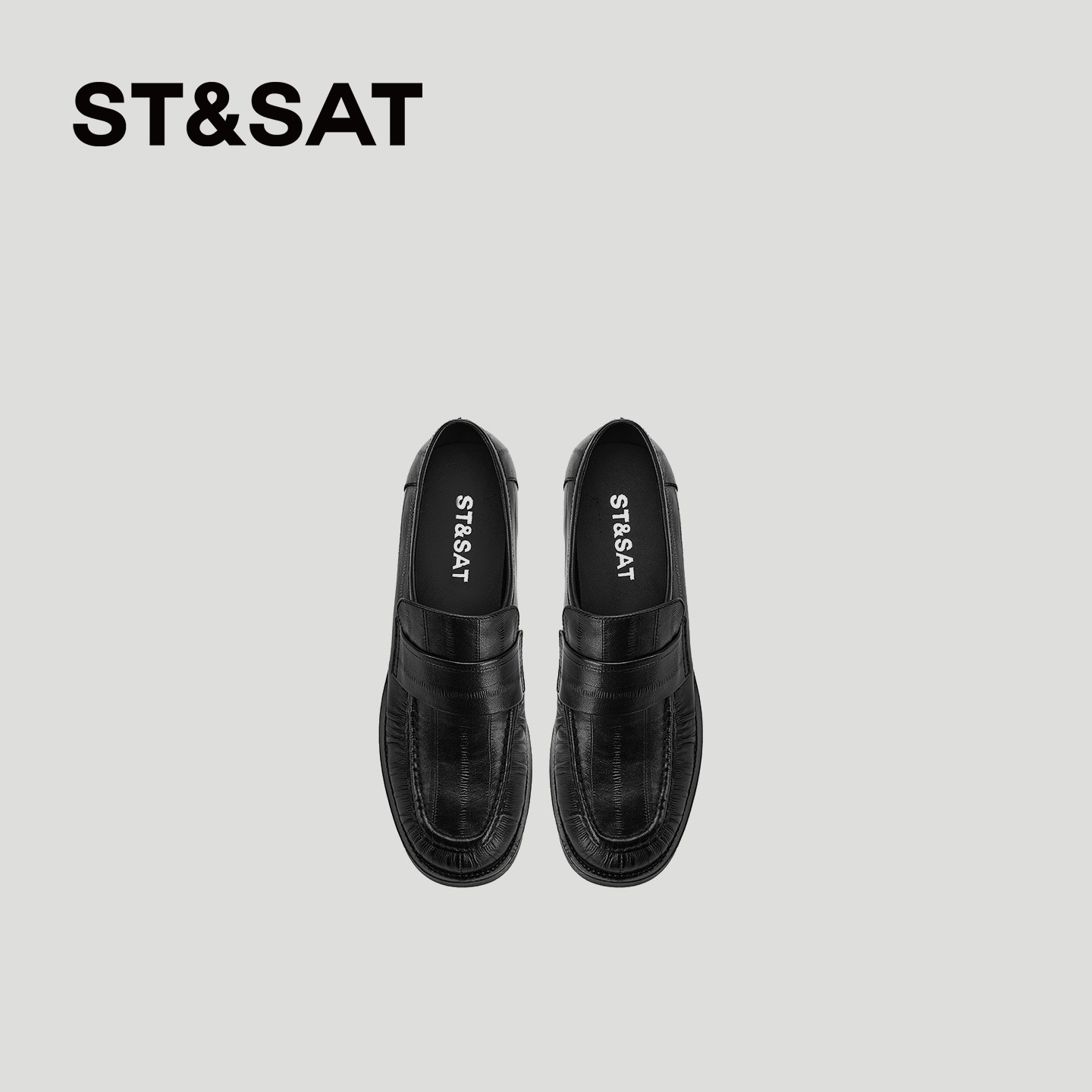 星期六英伦风复古鳗鱼纹真皮乐福鞋女百搭单鞋黑色粗跟中跟小皮鞋,女鞋,乐福鞋（豆豆鞋）,淘宝优惠券,粉丝福利购,淘宝优惠卷