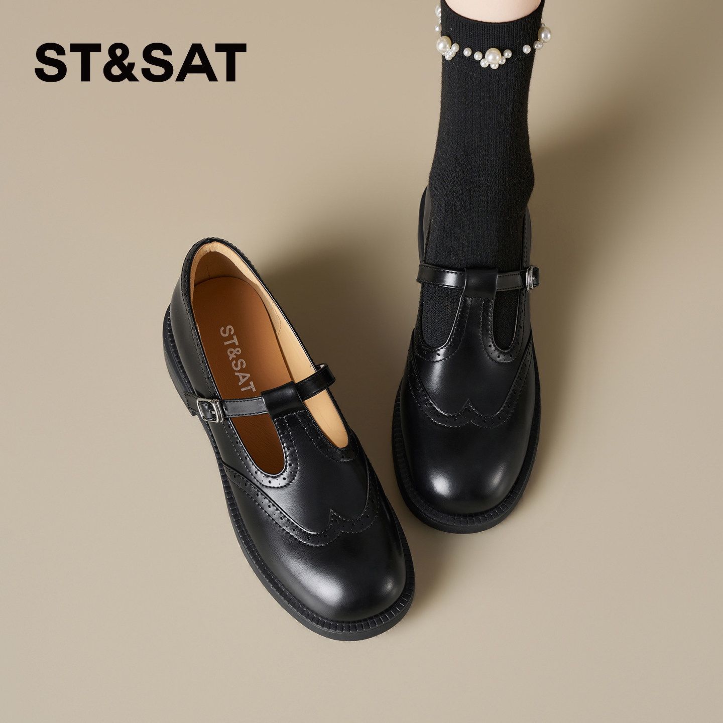 星期六浅口乐福鞋女2026春夏新款厚底增高休闲鞋百搭法式玛丽珍鞋