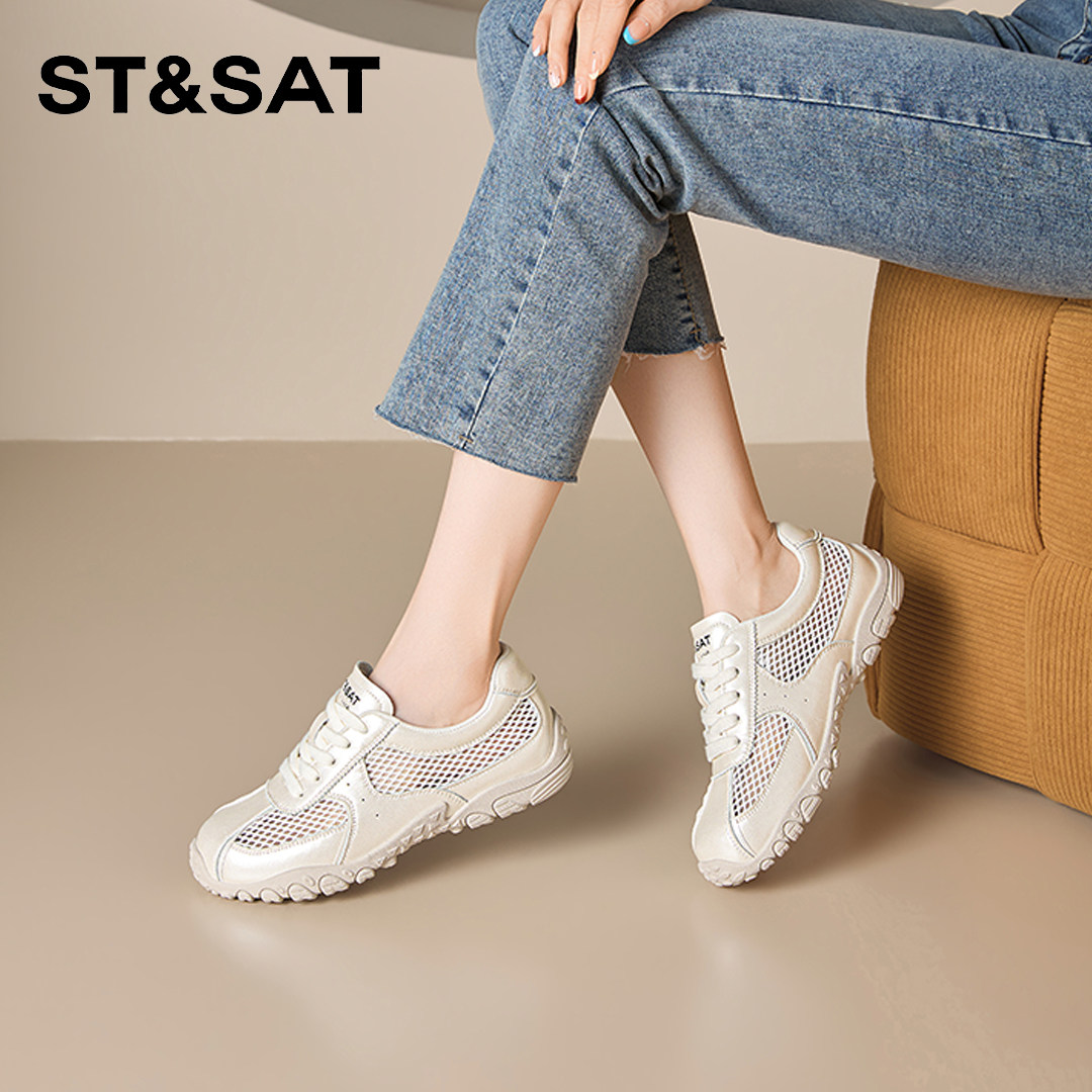星期六百搭时尚休闲鞋女款2026年春季新款网面超火巨好看德训鞋子