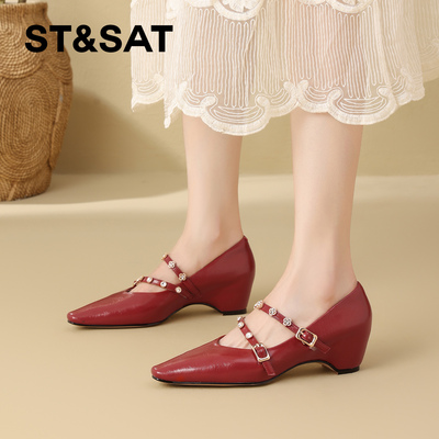 星期六法式复古玛丽珍浅口单鞋
