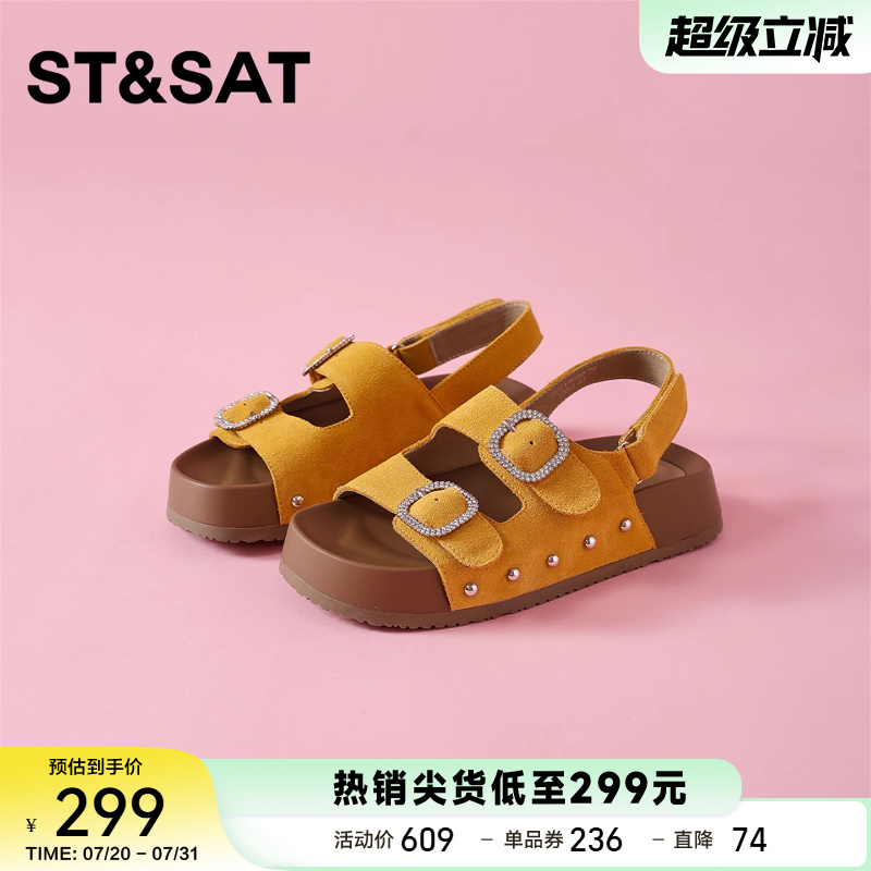 星期六厚底勃肯凉鞋女2025夏季