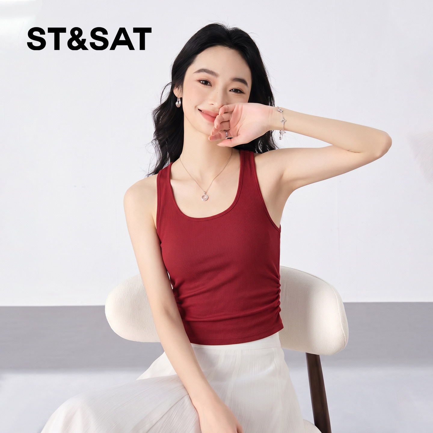 星期六运动背心女外穿女2026新款夏季美背吊带文胸一体收腰上衣Z