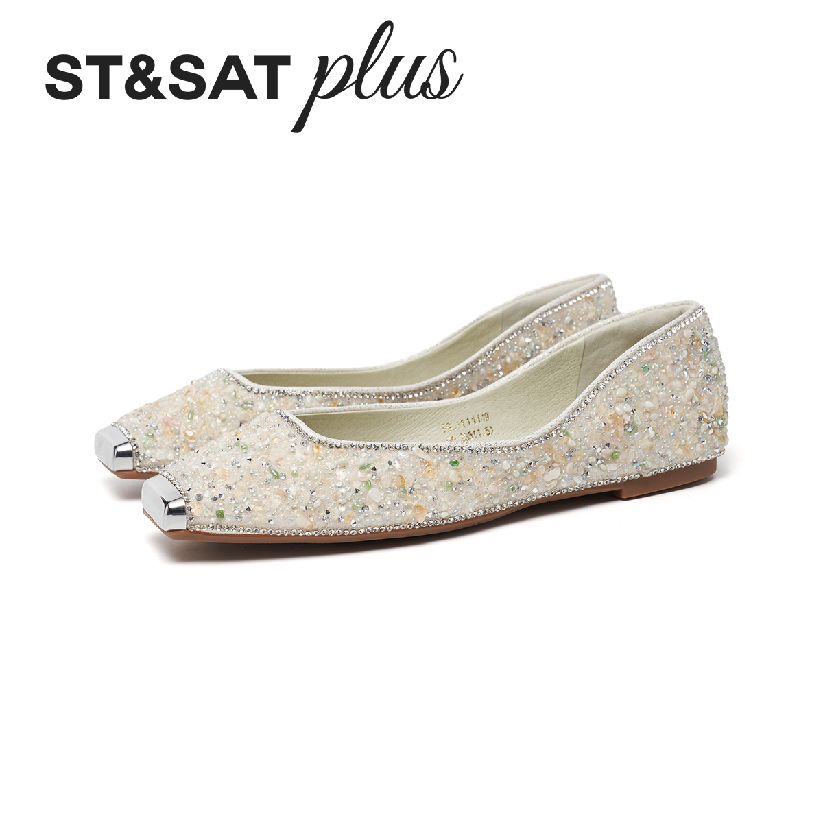 星期六女单鞋春款优雅满钻方头一脚蹬舒适芭蕾舞平底鞋SSE1111149