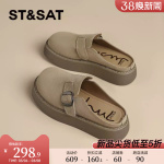 星期六复古真皮勃肯鞋女包头半拖2025春季新款软底懒人博肯一脚蹬