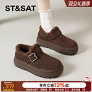 星期六勃肯鞋女2025冬季爆款复古棉鞋加绒加厚毛毛鞋御寒雪地靴爆