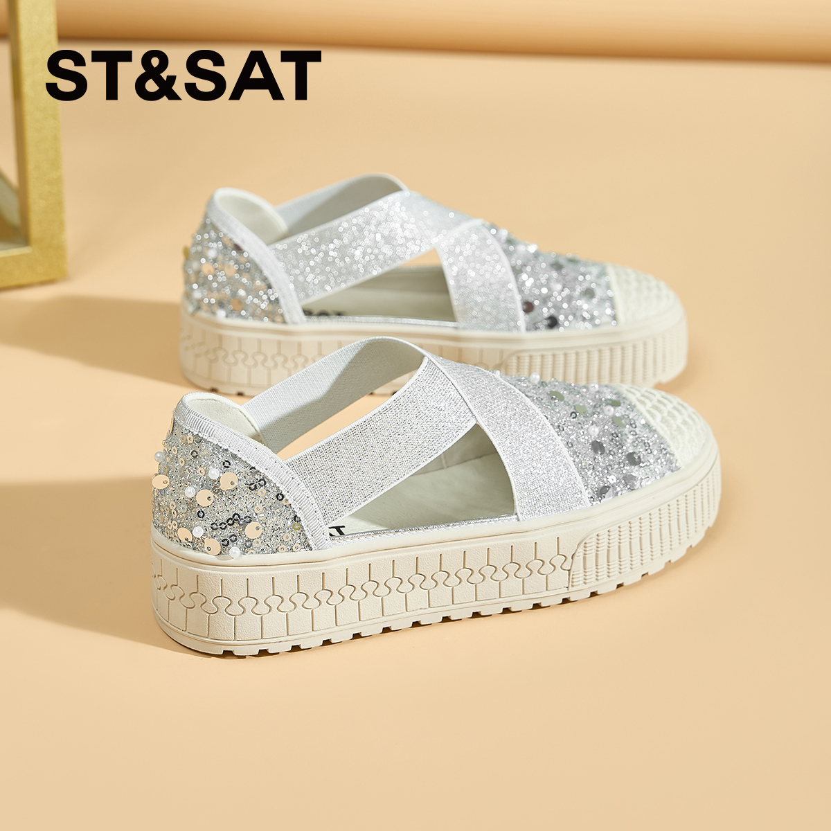 星期六时尚渔夫鞋女2025新款厚底增高休闲鞋一脚蹬懒人鞋乐福鞋子