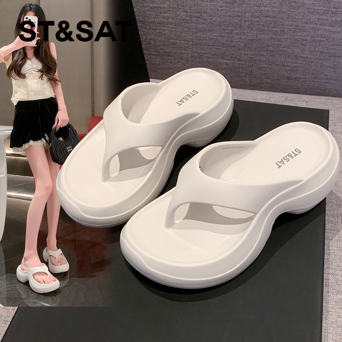 星期六厚底增高人字拖女款2026夏图片